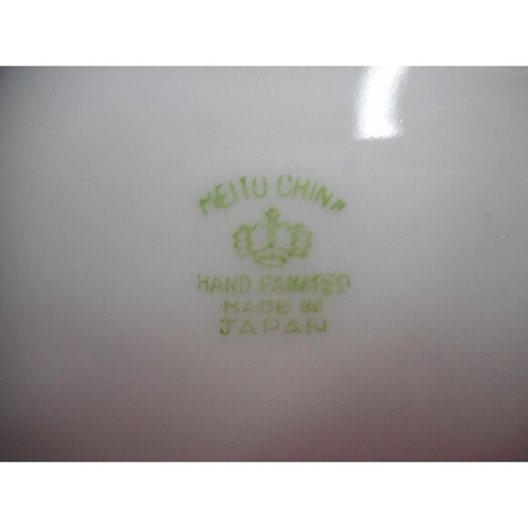 2 Vtg Meito China decorative Nappy Dishes Pink Floral Handpainted Trinket - Picture 5 of 5